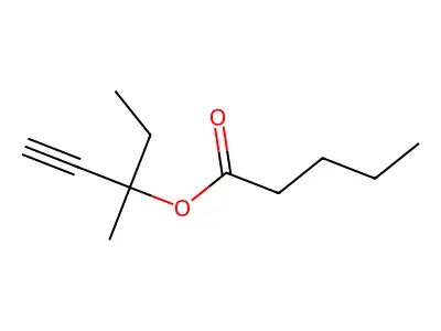 Valeric acid, 3-methyl-1-pentyn-3-yl ester structure