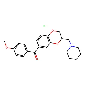 Ketone, p-methoxyphenyl 3-piperidinomethyl-1,4-benzodioxan-6-yl, hydrochloride structure