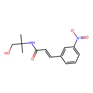 N-(1-hydroxy-2-methylpropan-2-yl)-3-(3-nitrophenyl)prop-2-enamide structure