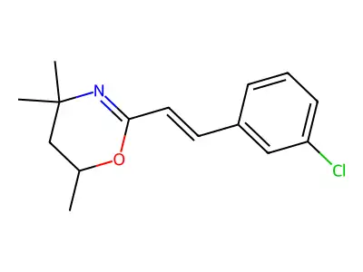 2-[2-(3-Chlorophenyl)ethenyl]-4,4,6-trimethyl-5,6-dihydro-1,3-oxazine structure
