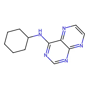 N-cyclohexylpteridin-4-amine structure