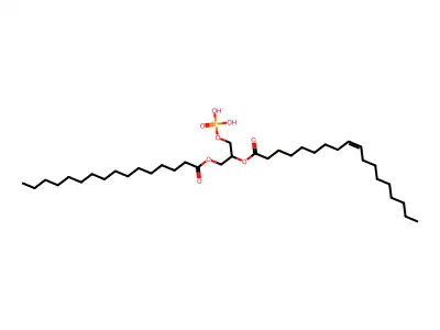1-Hexadecanoyl-2-(9Z-octadecenoyl)-sn-glycerol 3-phosphate structure
