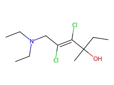 (E)-4,5-Dichloro-6-(diethylamino)-3-methylhex-4-en-3-ol structure