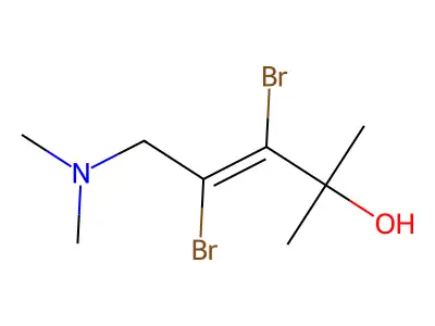 (E)-3,4-Dibromo-5-(dimethylamino)-2-methylpent-3-en-2-ol structure