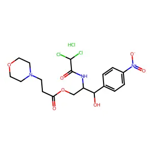 Chloramphenicol 4-morpholinepropionate hydrochloride hydrate structure