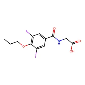 Hippuric acid, 3,5-diiodo-4-propoxy- structure