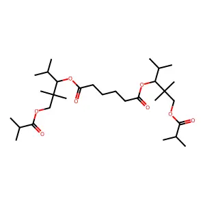 Bis[1-isopropyl-2,2-dimethyl-3-(2-methyl-1-oxopropoxy)propyl] adipate structure