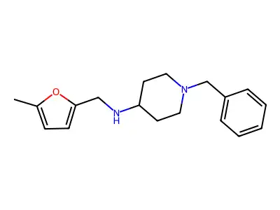 1-benzyl-N-[(5-methyl-2-furyl)methyl]piperidin-4-amine structure