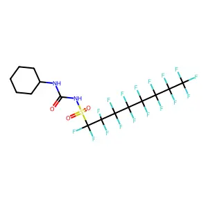 1-cyclohexyl-3-(1,1,2,2,3,3,4,4,5,5,6,6,7,7,8,8,8-heptadecafluorooctylsulfonyl)urea structure