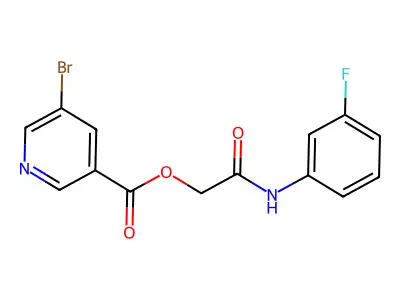 [2-(3-Fluoroanilino)-2-oxoethyl] 5-bromopyridine-3-carboxylate structure