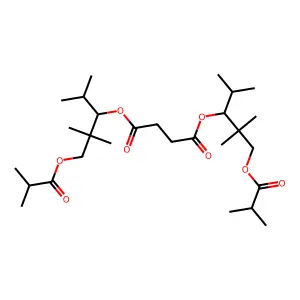 Bis[1-(isopropyl)-2,2-dimethyl-3-(2-methyl-1-oxopropoxy)propyl] succinate structure