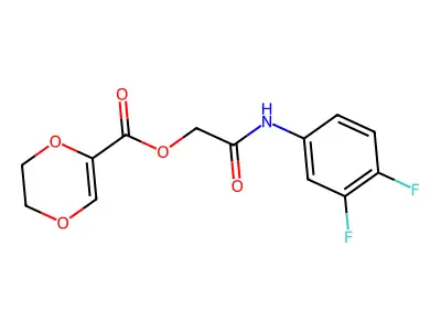 [2-(3,4-Difluoroanilino)-2-oxoethyl] 2,3-dihydro-1,4-dioxine-5-carboxylate structure