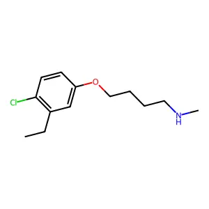 4-(4-chloro-3-ethylphenoxy)-N-methylbutan-1-amine structure