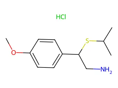 Phenethylamine, beta-(isopropylthio)-p-methoxy-, hydrochloride structure