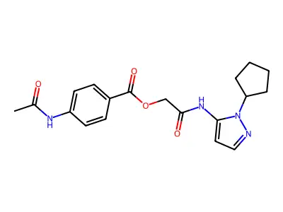 2-[(1-Cyclopentyl-1H-pyrazol-5-yl)amino]-2-oxoethyl 4-(acetylamino)benzoate structure