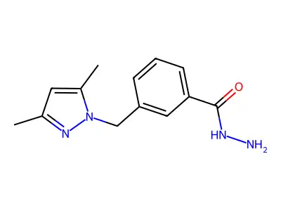 3-[(3,5-dimethyl-1H-pyrazol-1-yl)methyl]benzohydrazide structure
