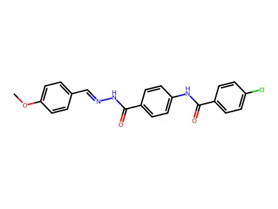 Benzoic acid, p-(p-chlorobenzamido)-, 2-(p-methoxybenzylidene)hydrazide structure