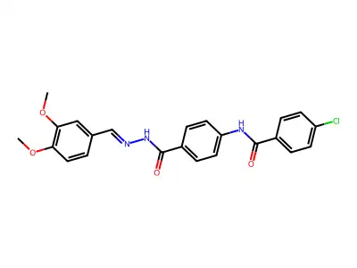 4-[(4-chlorobenzoyl)amino]-N-[(3,4-dimethoxyphenyl)methylideneamino]benzamide structure