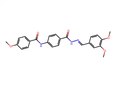 N-[(3,4-dimethoxyphenyl)methylideneamino]-4-[(4-methoxybenzoyl)amino]benzamide structure
