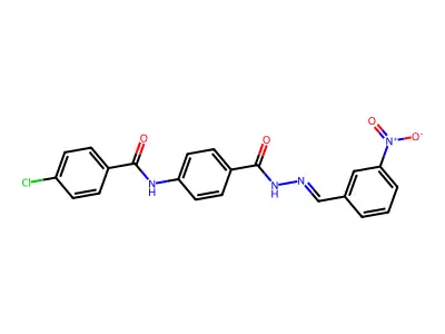 4-[(4-chlorobenzoyl)amino]-N-[(3-nitrophenyl)methylideneamino]benzamide structure