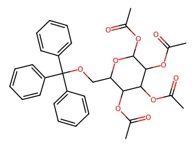 6-TRITYL-1,2,3,4-TETRA-O-ACETYL-BETA-D-GLUCOSE structure