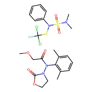 Dichlofluanid, mixt. with oxadixyl structure