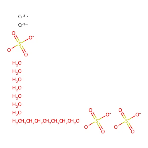Chromic sulfate pentadecahydrate structure