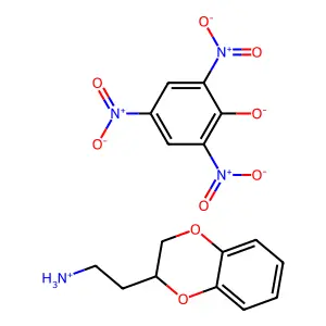 2,4,6-Trinitrophenol--2-(2,3-dihydro-1,4-benzodioxin-2-yl)ethan-1-amine (1/1) structure
