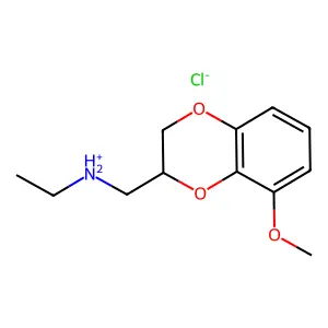 1,4-Benzodioxan-3-methylamine, N-ethyl-5-methoxy-, hydrochloride structure