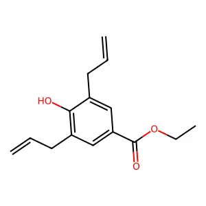 Benzoic acid, 3,5-diallyl-4-hydroxy-, ethyl ester structure