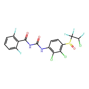 N-((2,3-Dichloro-4-(2-chloro-1,1,2-trifluoroethyl)sulfinylphenyl)carbamoyl)-2,6-difluorobenzamide structure