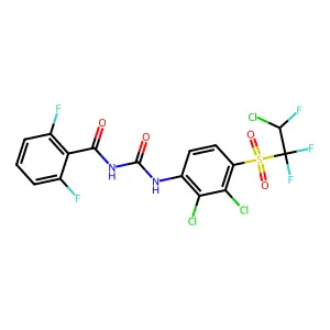 N-((2,3-Dichloro-4-(2-chloro-1,1,2-trifluoroethyl)sulfonylphenyl)carbamoyl)-2,6-difluorobenzamide structure