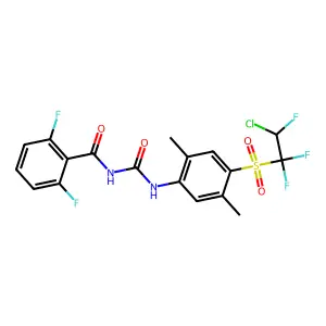 N-((4-(2-Chloro-1,1,2-trifluoroethyl)sulfonyl-2,5-dimethylphenyl)carbamoyl)-2,6-difluorobenzamide structure