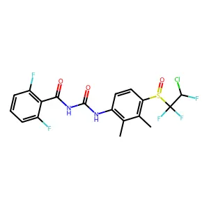 N-((4-(2-Chloro-1,1,2-trifluoroethyl)sulfinyl-2,3-dimethylphenyl)carbamoyl)-2,6-difluorobenzamide structure