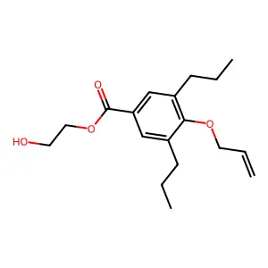 Benzoic acid, 4-(allyloxy)-3,5-dipropyl-, 2-hydroxyethyl ester structure