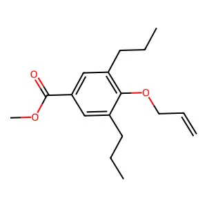 Benzoic acid, 4-(allyloxy)-3,5-dipropyl-, methyl ester structure