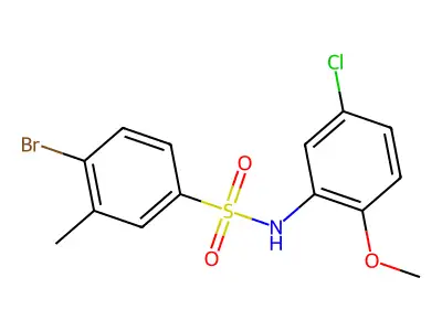 4-bromo-N-(5-chloro-2-methoxyphenyl)-3-methylbenzene-1-sulfonamide structure