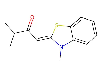 2-Butanone, 3-methyl-1-(3-methyl-2(3H)-benzothiazolylidene)- structure