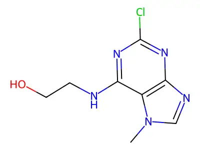 2-((2-Chloro-7-methyl-7H-purin-6-yl)amino)ethanol structure