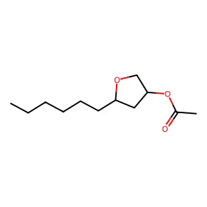 2-Hexyl-4-acetoxytetrahydrofuran structure