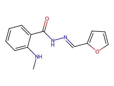 N-(furan-2-ylmethylideneamino)-2-(methylamino)benzamide structure