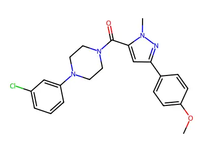 [4-(3-chlorophenyl)piperazino][3-(4-methoxyphenyl)-1-methyl-1H-pyrazol-5-yl]methanone structure