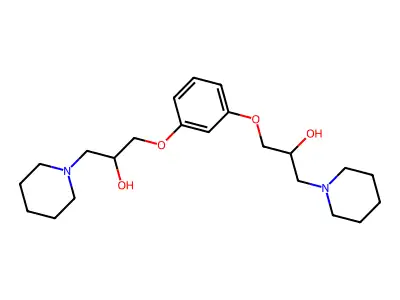 3,3'-[Benzene-1,3-diylbis(oxy)]bis[1-(piperidin-1-yl)propan-2-ol] structure