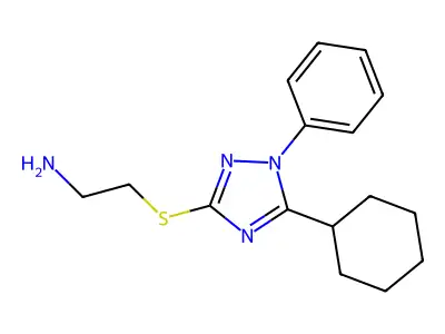 2-[(5-cyclohexyl-1-phenyl-1H-1,2,4-triazol-3-yl)sulfanyl]ethan-1-amine structure