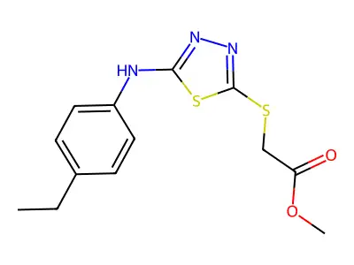 Methyl 2-({5-[(4-ethylphenyl)amino]-1,3,4-thiadiazol-2-yl}sulfanyl)acetate structure