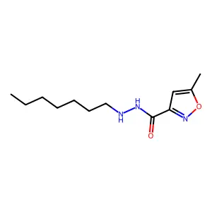 3-Isoxazolecarboxylic acid, 5-methyl-, 2-heptylhydrazide structure