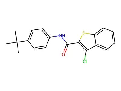N-(4-tert-butylphenyl)-3-chloro-1-benzothiophene-2-carboxamide structure