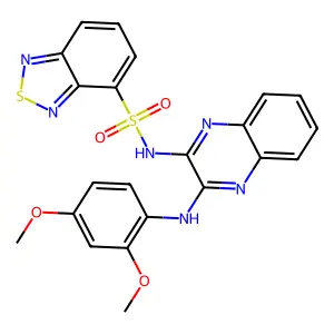 N-(3-((2,4-dimethoxyphenyl)amino)quinoxalin-2-yl)benzo[c][1,2,5]thiadiazole-4-sulfonamide structure
