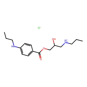2-Hydroxy-3-(propylamino)propyl 4-(propylamino)benzoate--hydrogen chloride (1/1) structure