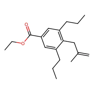 Benzoic acid, 3,5-dipropyl-4-(2-methylallyl)-, ethyl ester structure
